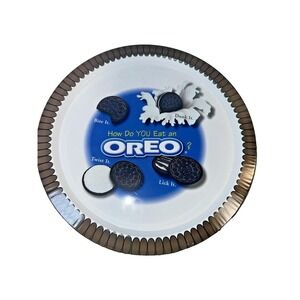Oreo cookie tin plate, "How do you eat an Oreo? 9 inch 1990s